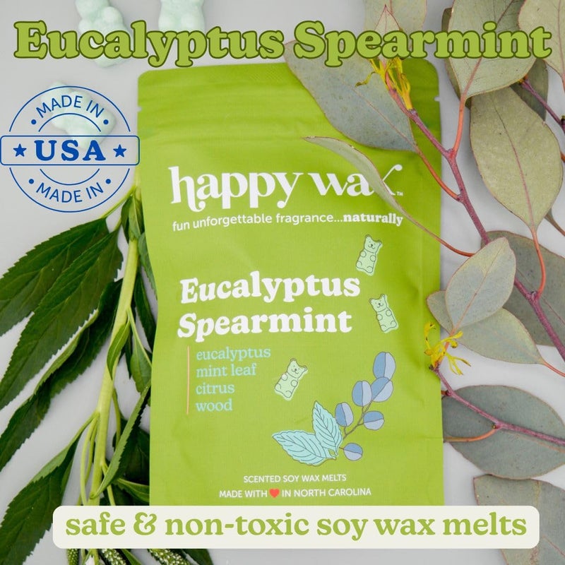 هابي واكس مجموعة Happy Wax Clean Mix Collection ذوبان شمع الصويا الطبيعي المعطر - 6 أوقية إجمالية. مجموعة ذوبان الشمع المعطر تتضمن الأوكالبتوس والنعناع والليمون لويزة واللافندر المهدئ. - Image 5